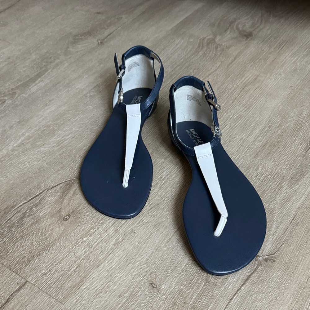 Michael Kors Navy and White Sandals